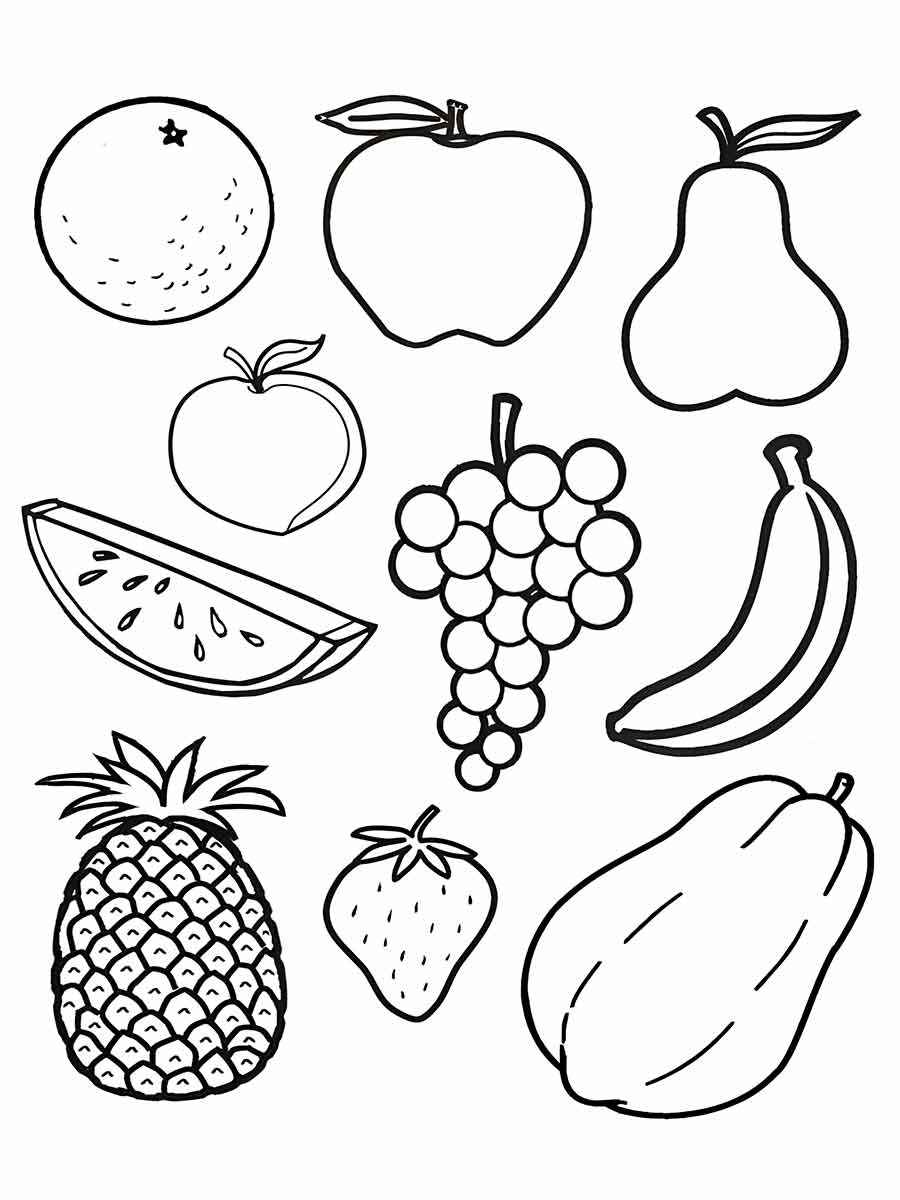 frutas para colorir