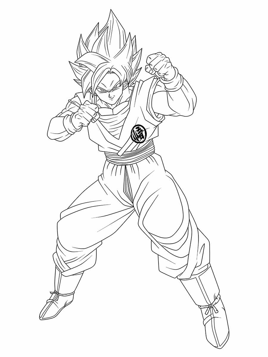 goku para colorir 2