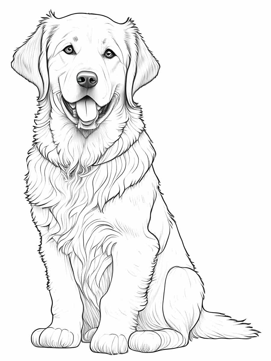 golden retriever cachorro para colorir imprimir