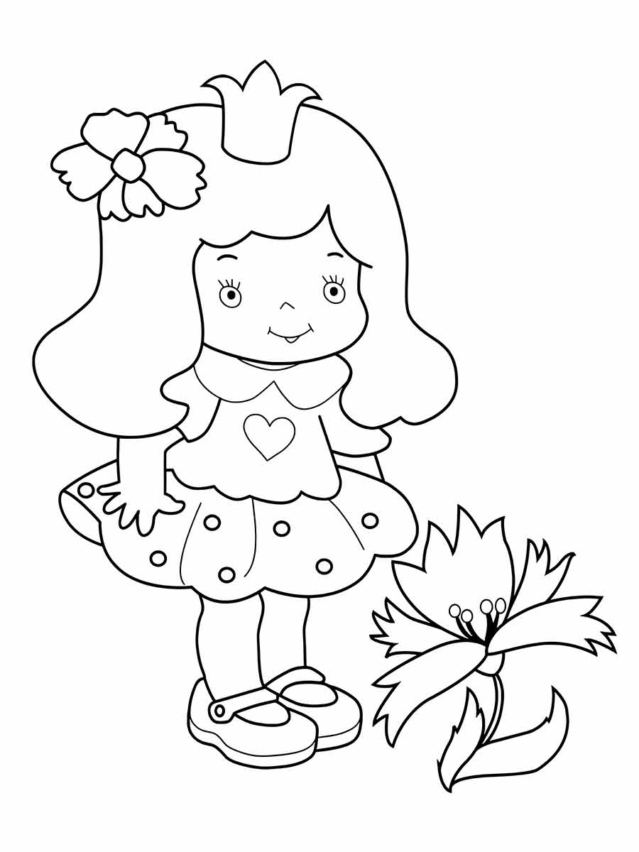 menina flor desenho infantil para colorir