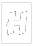 molde de letra do alfabeto h