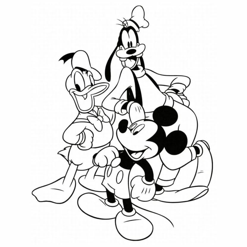 pato donald mickey pateta para colorir