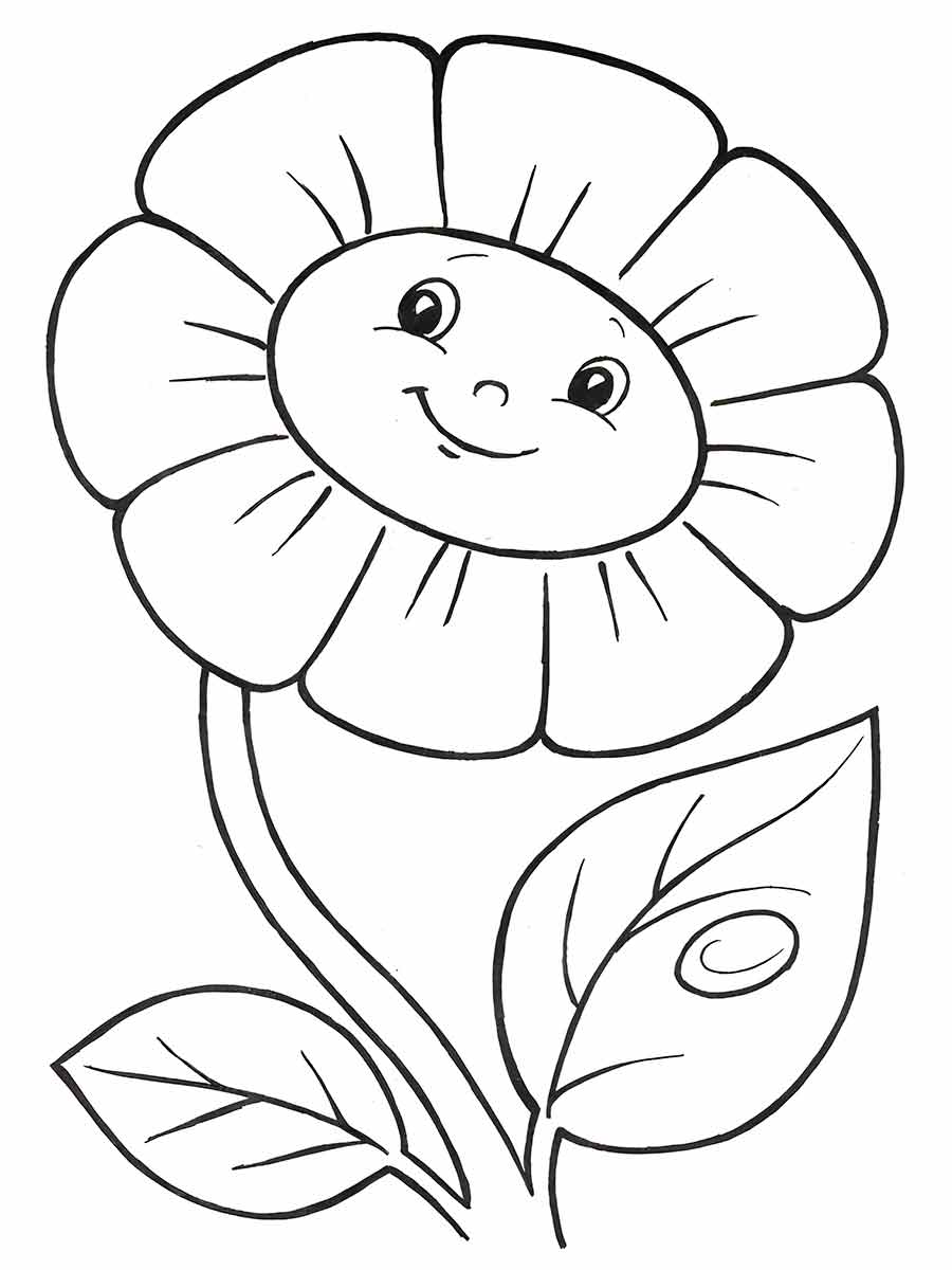 rosa desenho infantil para colorir