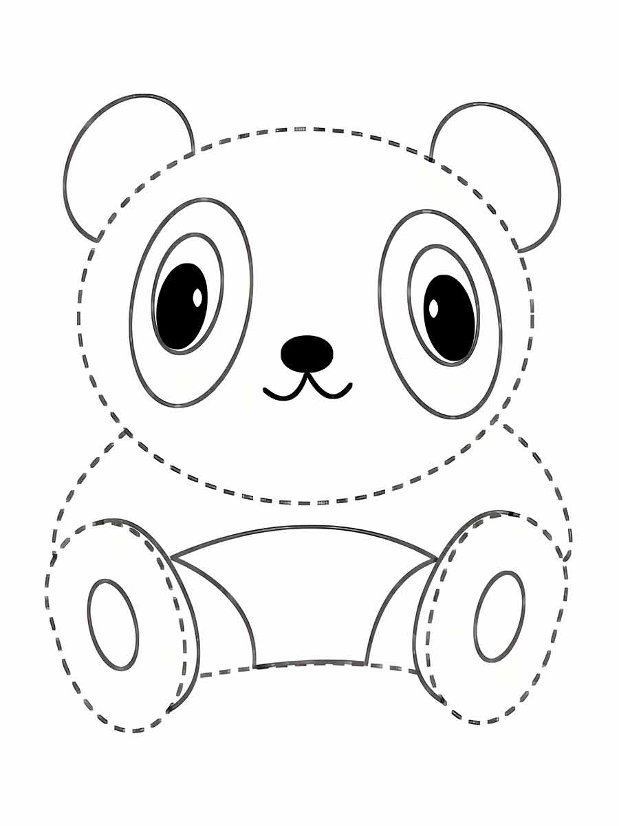 urso panda desenho infantil para colorir