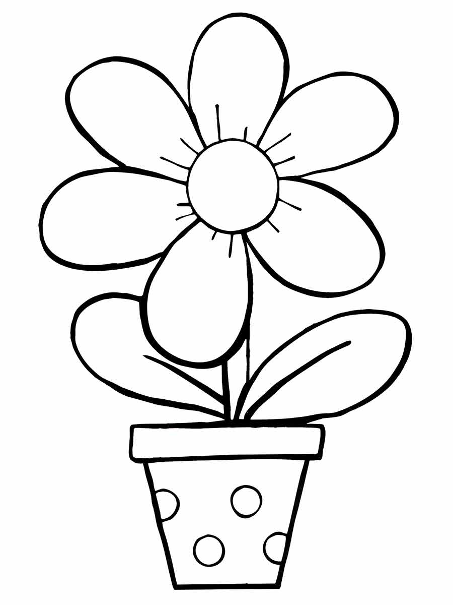 vaso flor desenho infantil para colorir