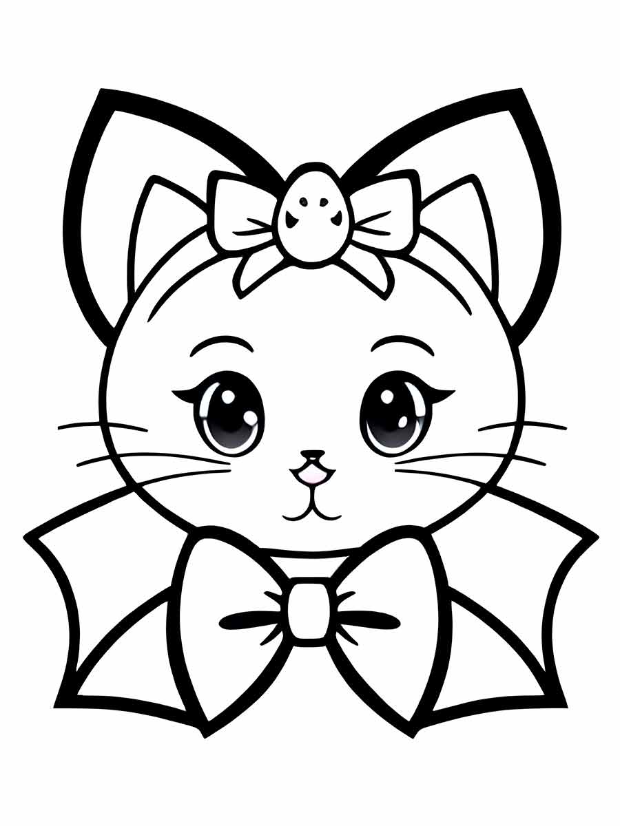 desenho do gatinho kawaii para colorir