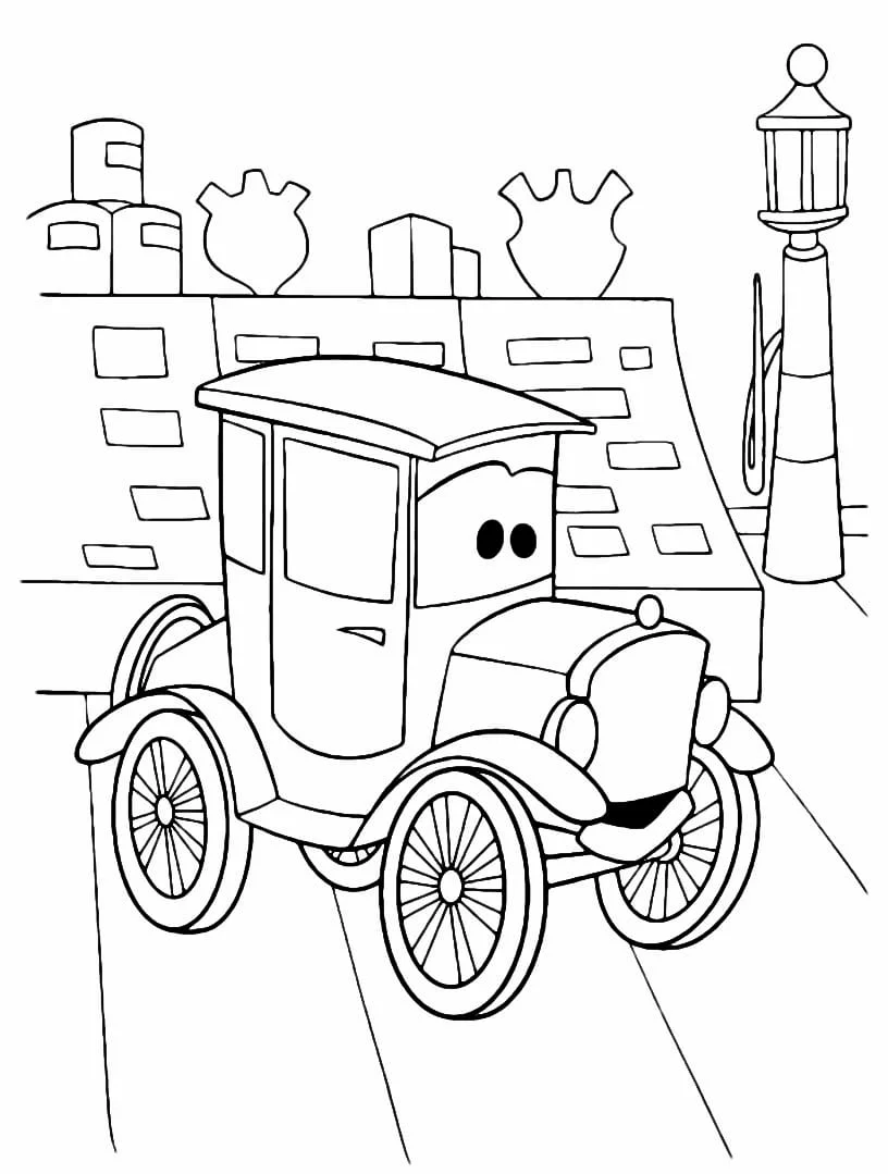 carro disney para colorir 14