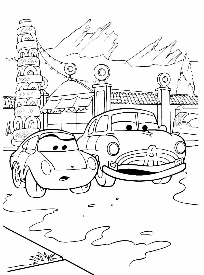 carros disney para colorir 7