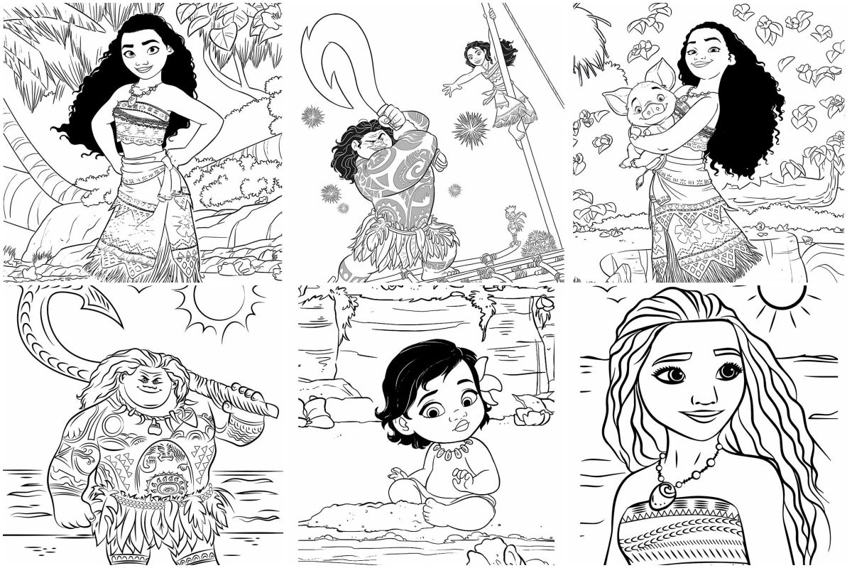 colorir Moana para colorir