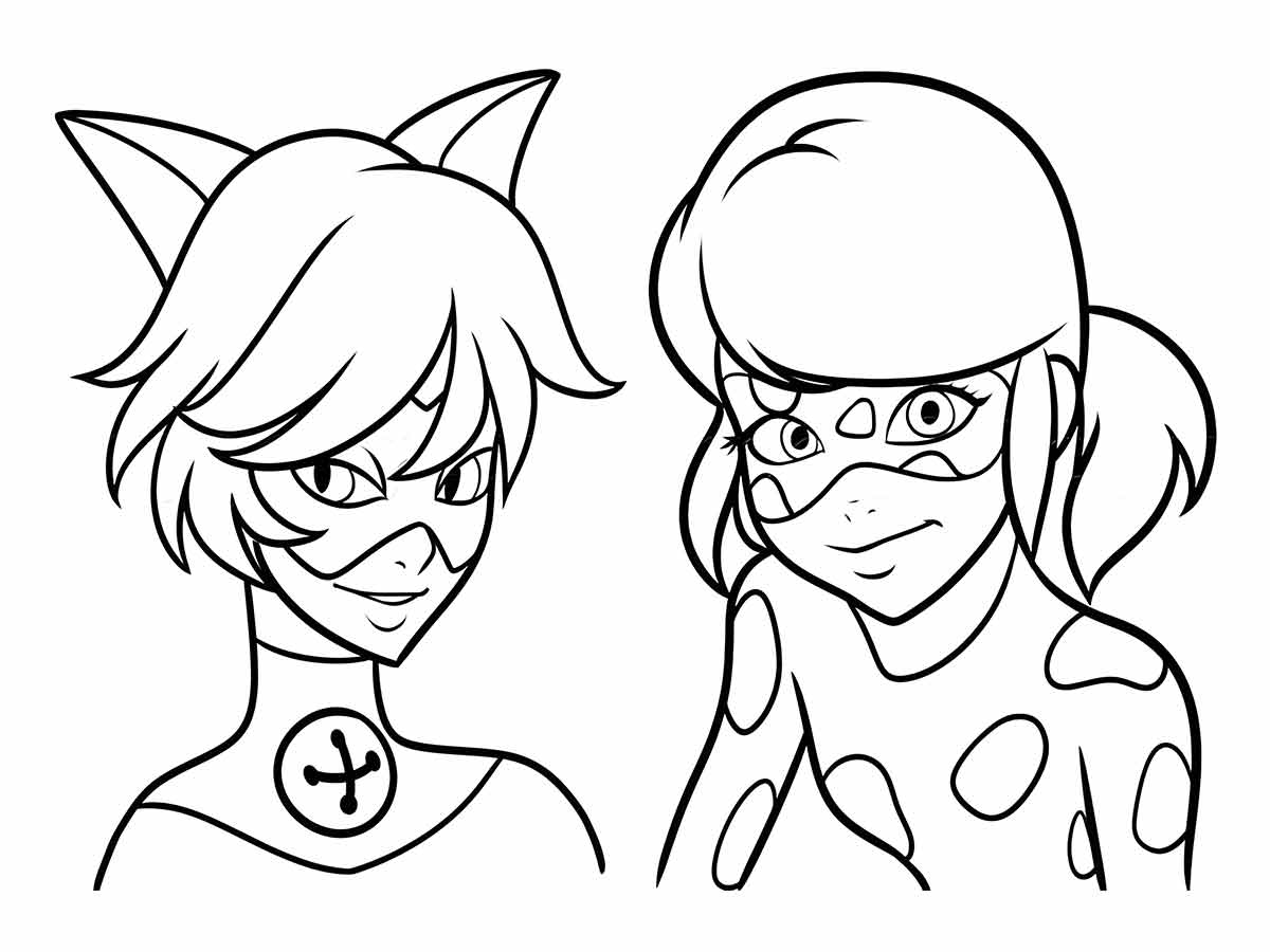 desenho ladybug cat noir para colorir 4