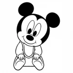 desenho para colorir mickey babe