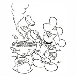 desenho para colorir mickey churrasco