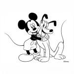 desenho para colorir mickey pluto 2