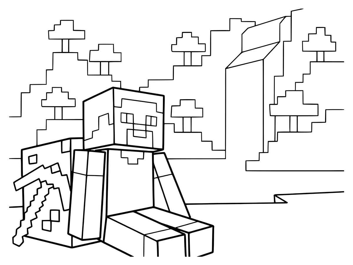 desenho para colorir minecraft 105