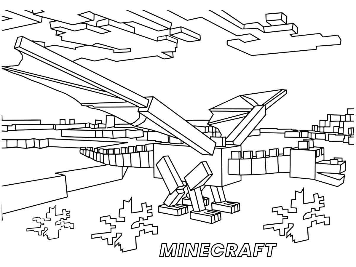 desenho para colorir minecraft 64