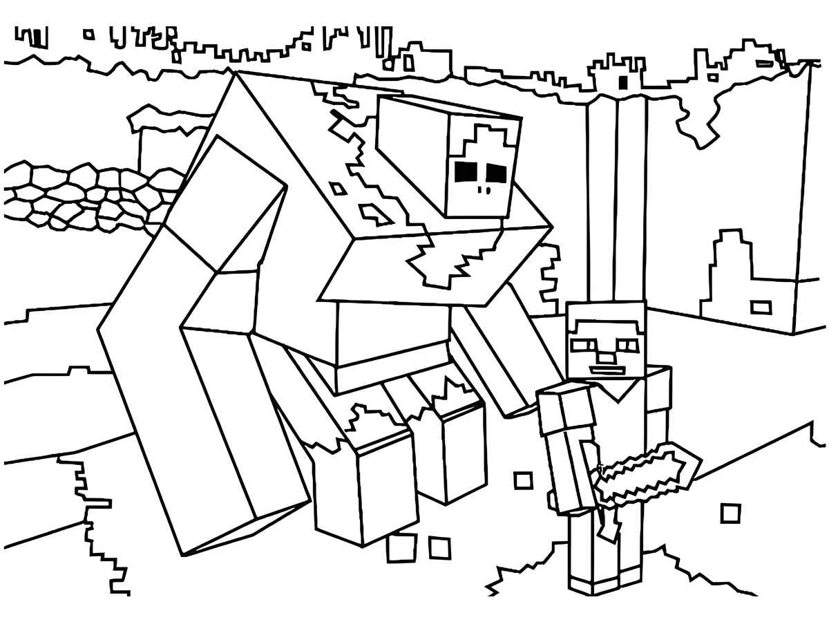 desenho para colorir minecraft 68