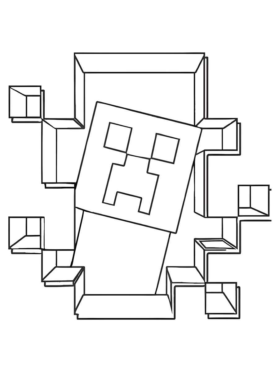 desenho para colorir minecraft 88