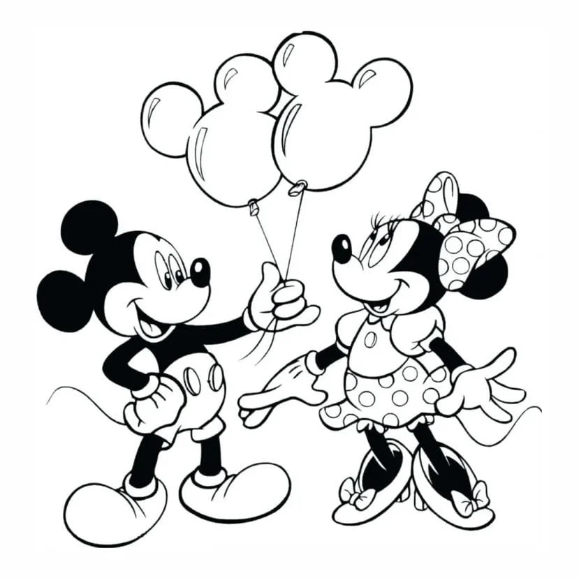 desenho para colorir minnie e mickey comemorando.jpg