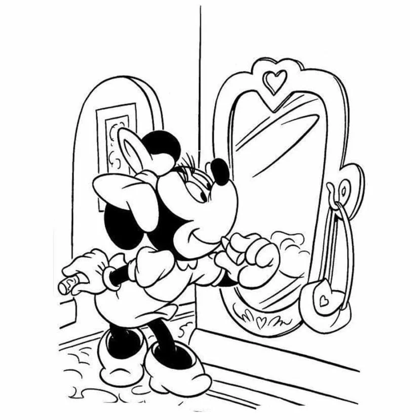 desenho para colorir minnie se olhando no espelho.jpg