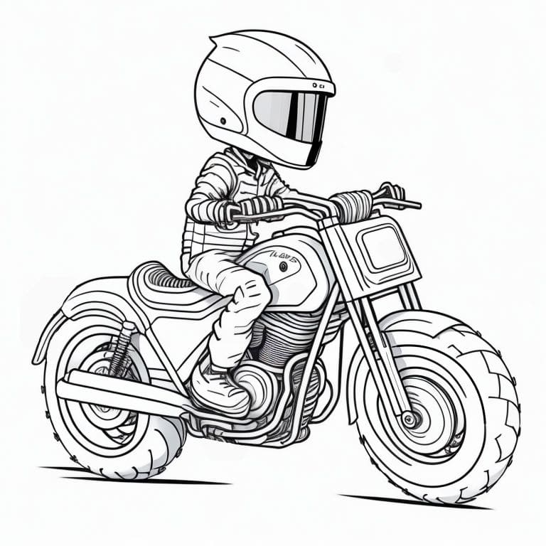 desenho para colorir moto 39