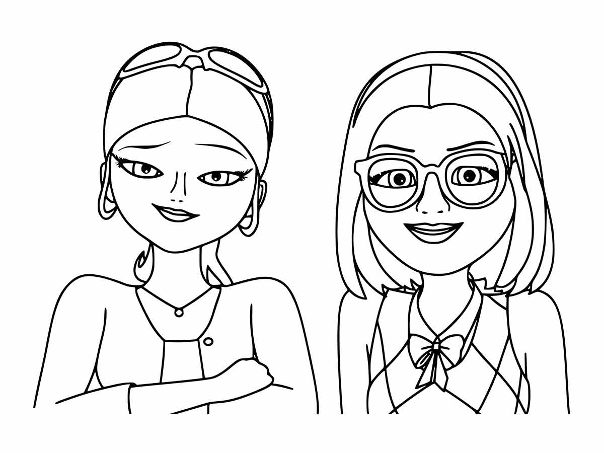 desenhos alya e chloe para colorir