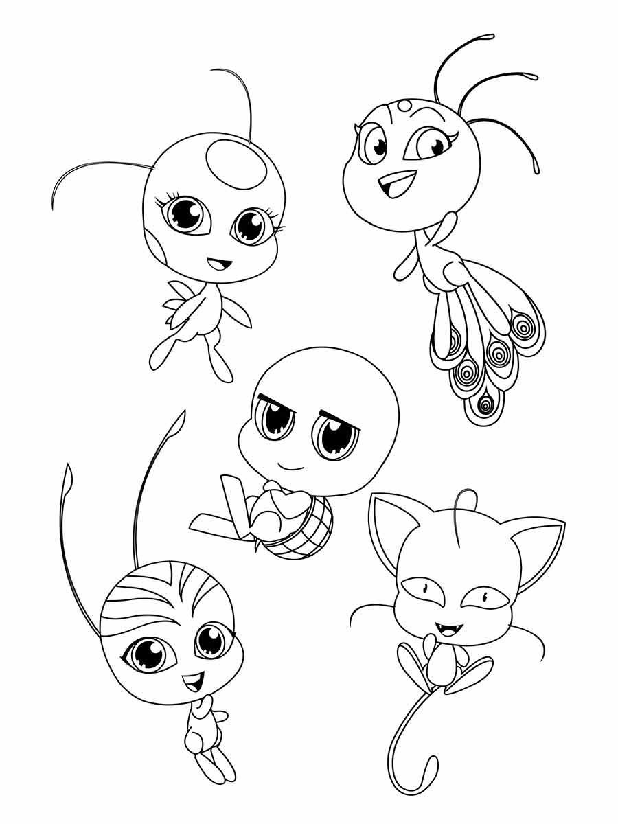 desenhos kwamis ladybug para colorir