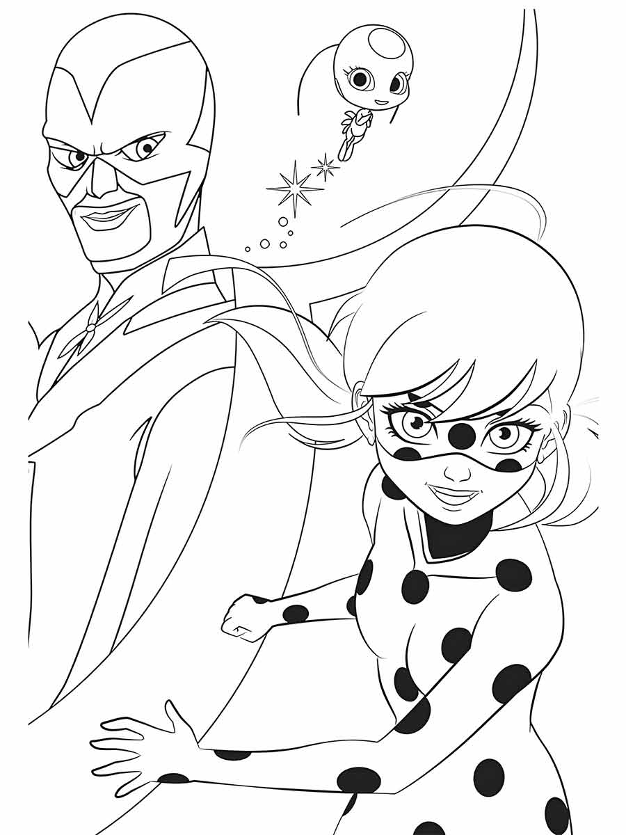 desenhos ladybug vilao e tikki para colorir