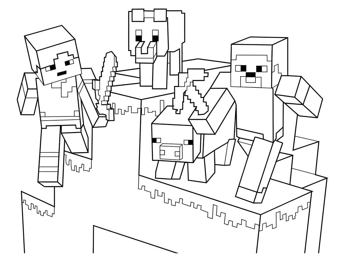 esenhos para colorir minecraft 125