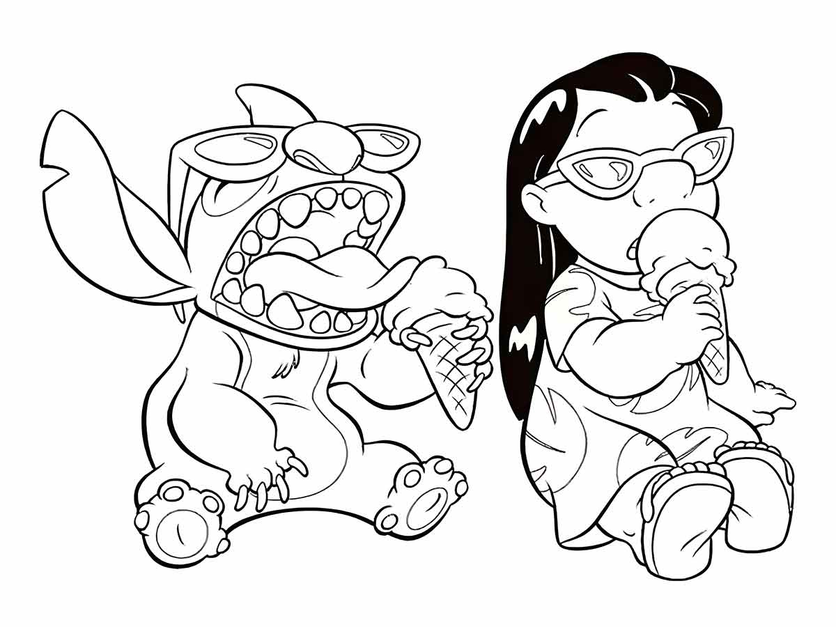 lilo stitch para colorir