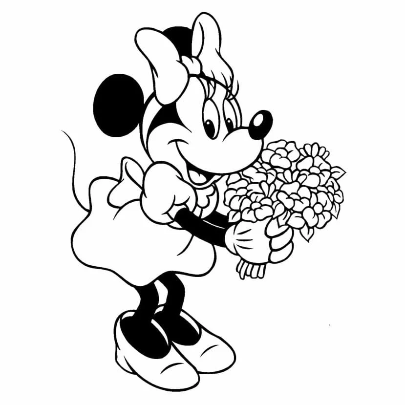 minnie para colorir com buque de flores.jpg