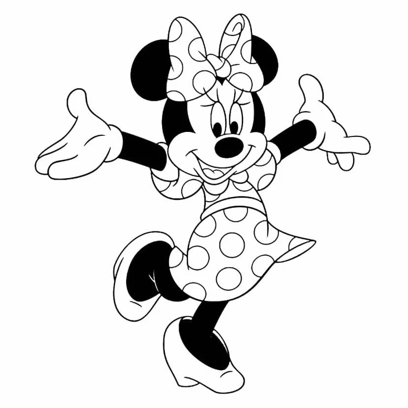 minnie para colorir super feliz.jpg