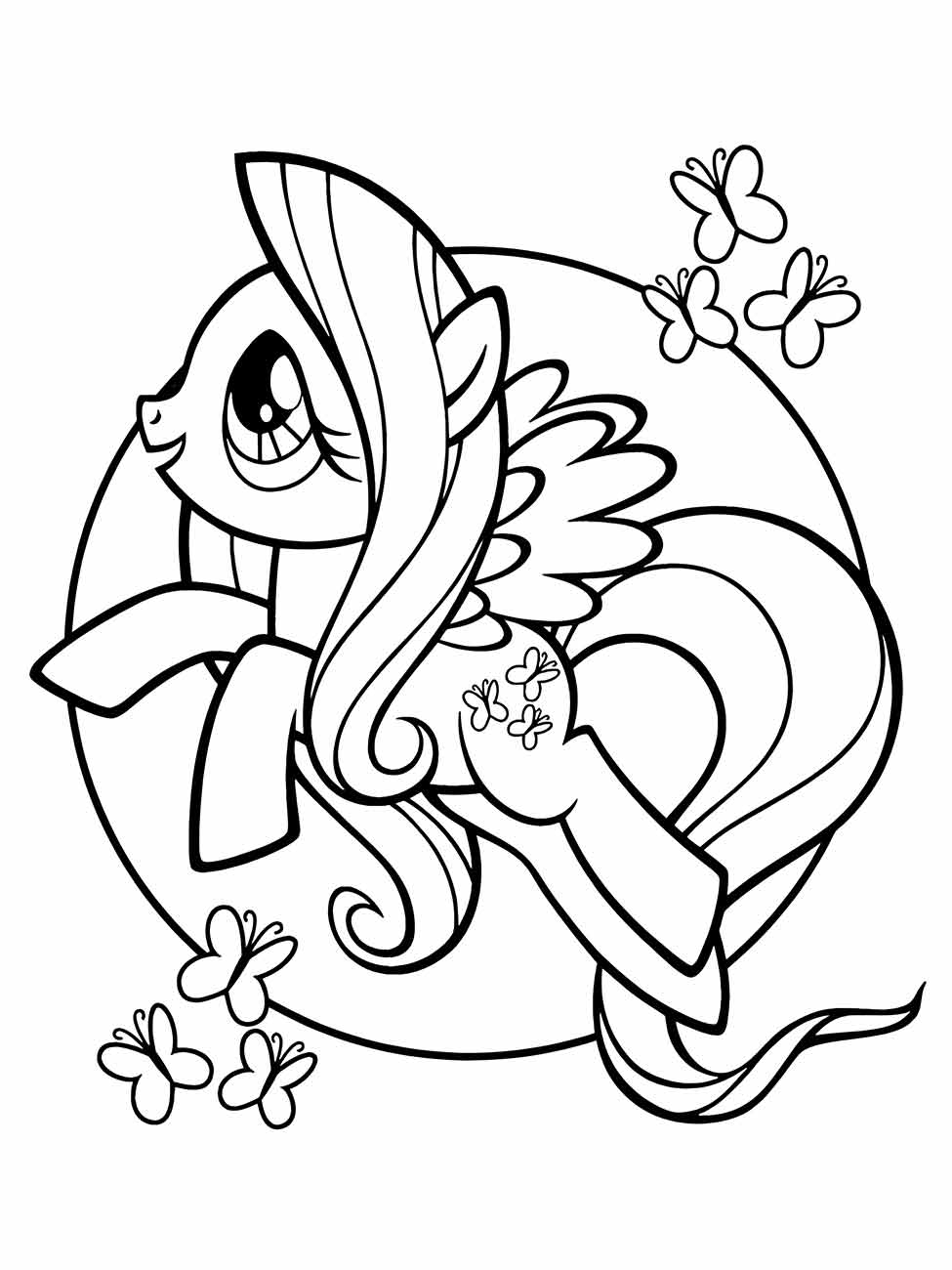 my little pony fluttershy para colorir