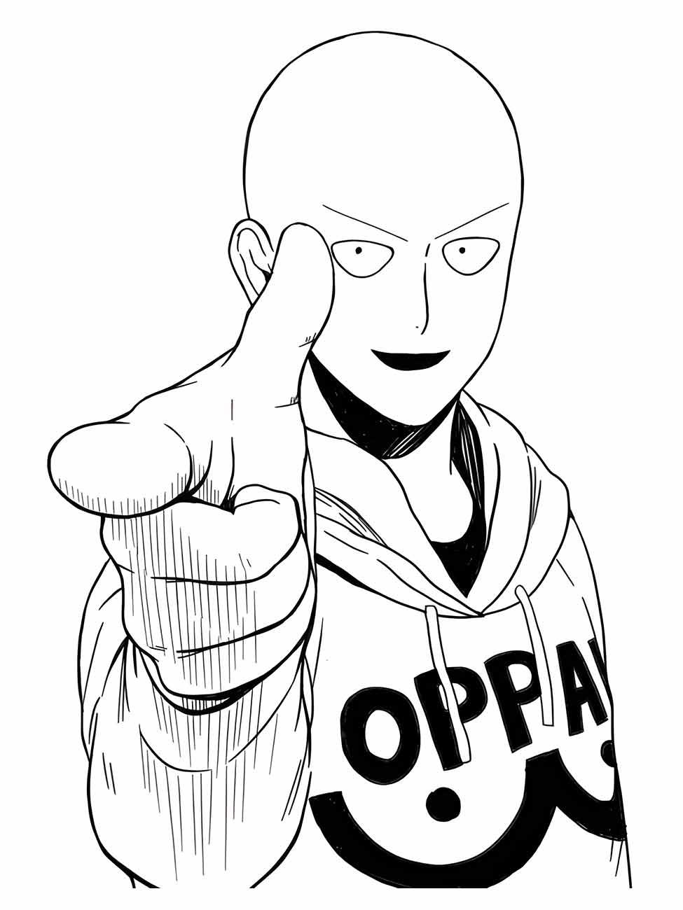 one punch man para colorir 15