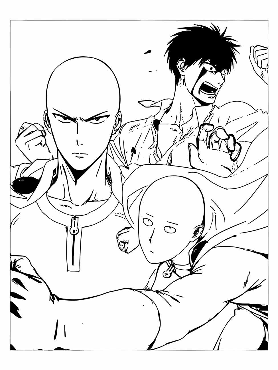 one punch man para colorir 29