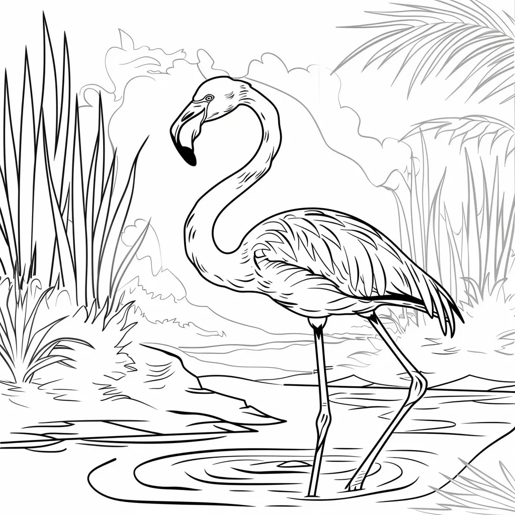 Flamingo para colorir (1)