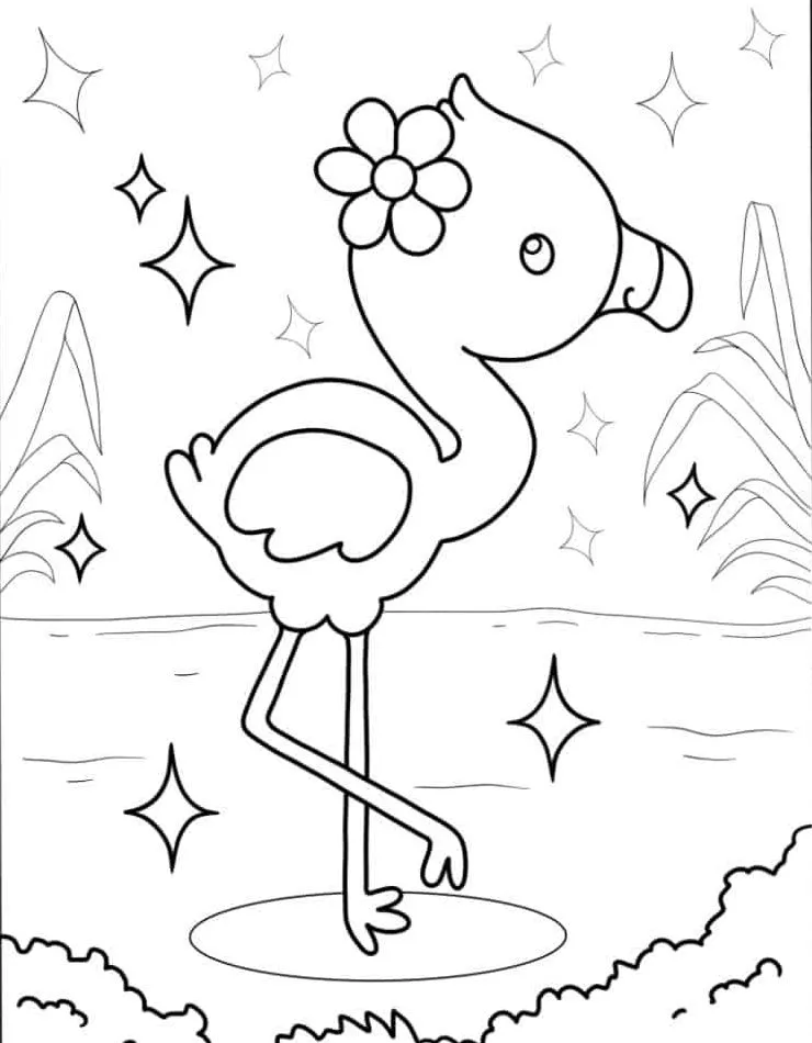 Flamingo para colorir (14)