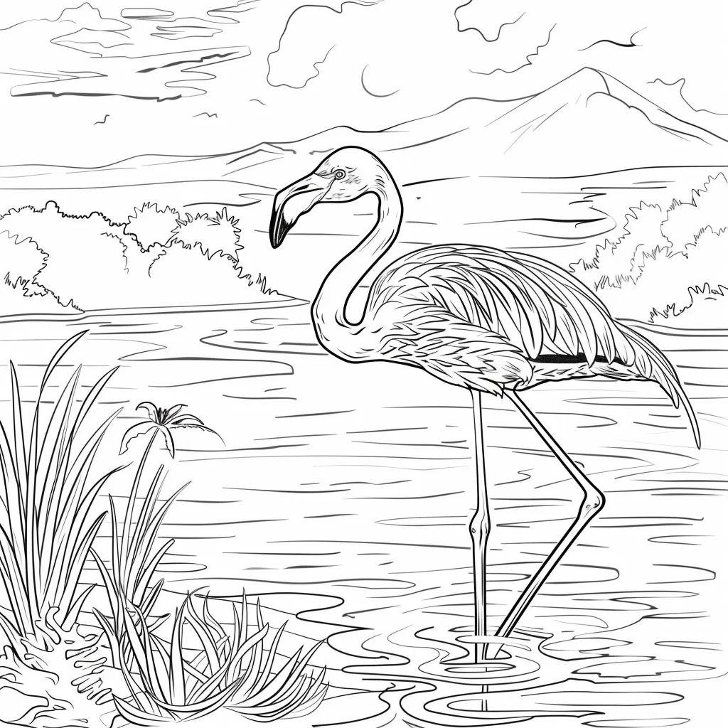 Flamingo para colorir (2)