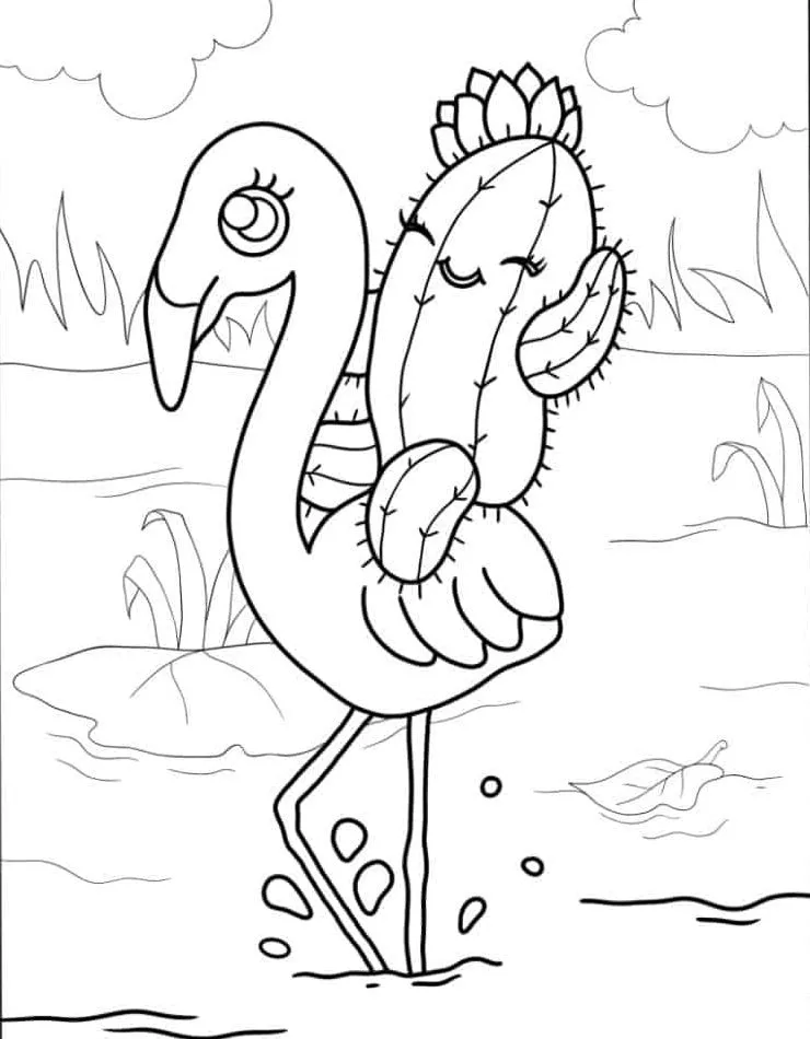 Flamingo para colorir (26)