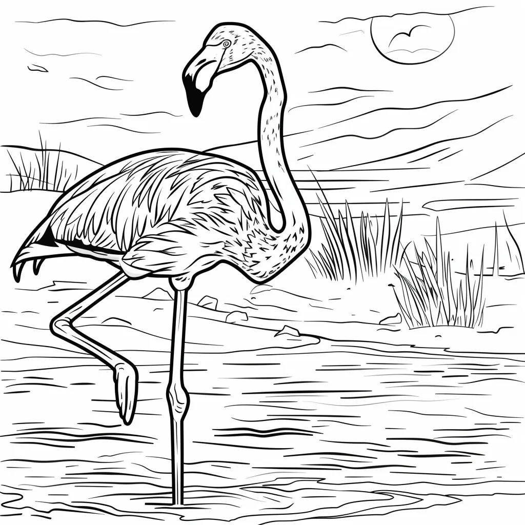 Flamingo para colorir (3)