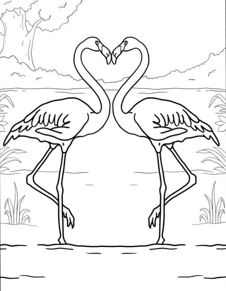 Flamingo para colorir (36)