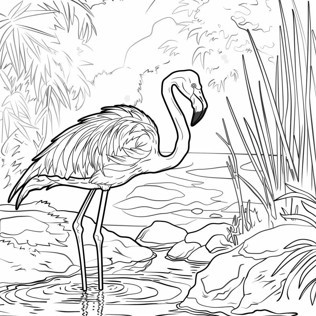 Flamingo para colorir (4)