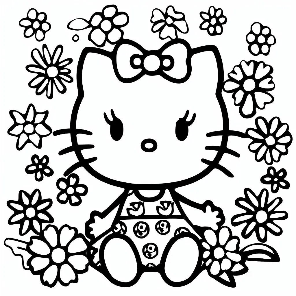 Hello Kitty para colorir (1)