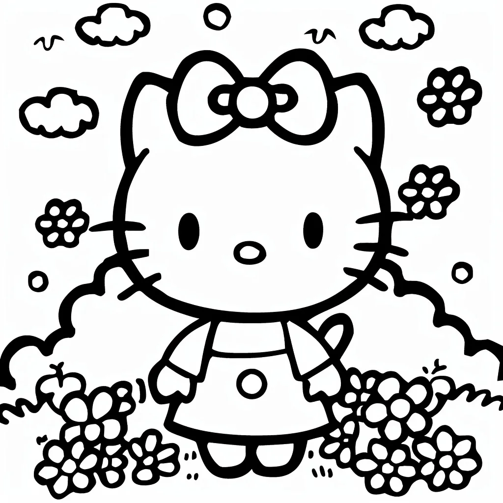 Hello Kitty para colorir (2)