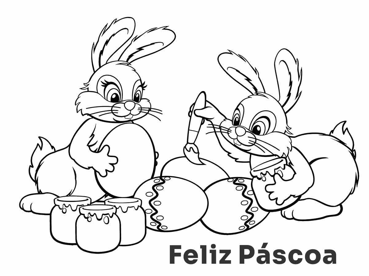 coelhos da pascoa para colorir 57