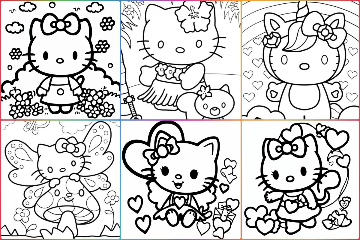 colorir Hello Kitty para colorir