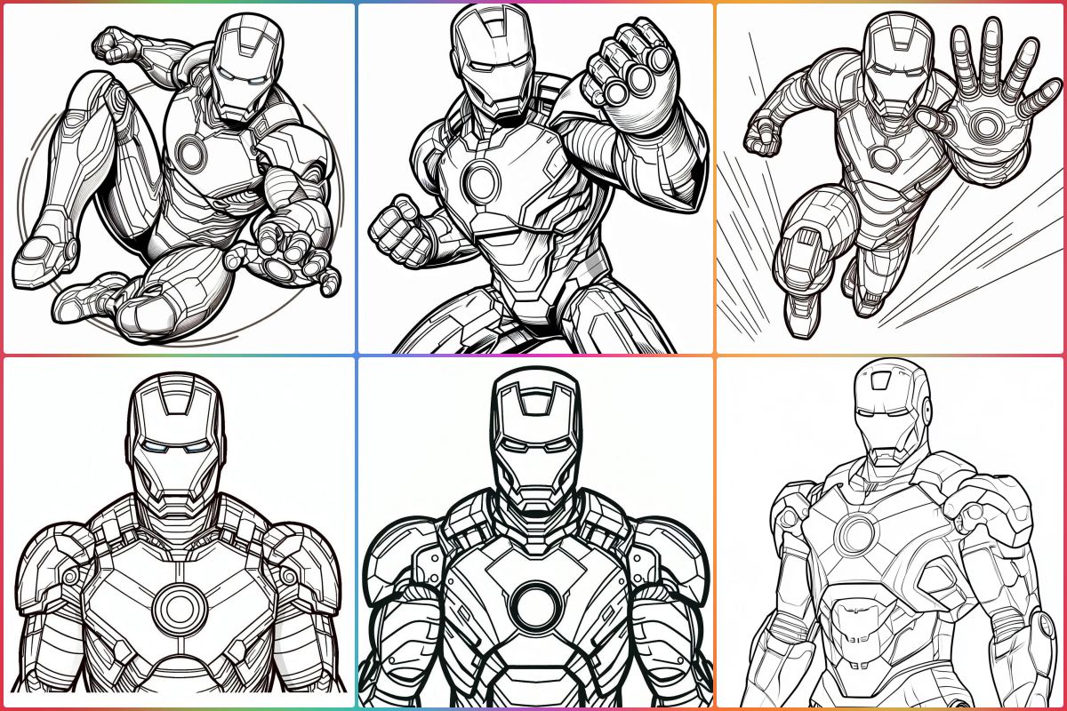 Iron man para colorir