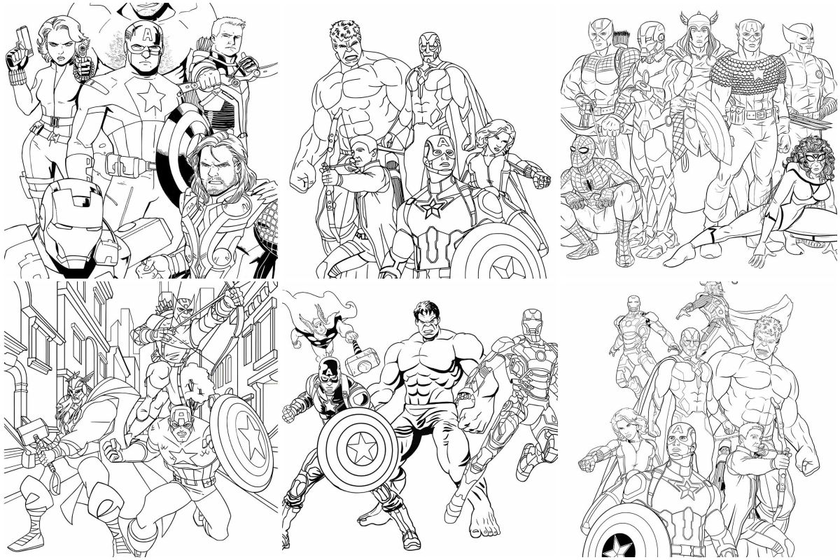 Vingadores para colorir