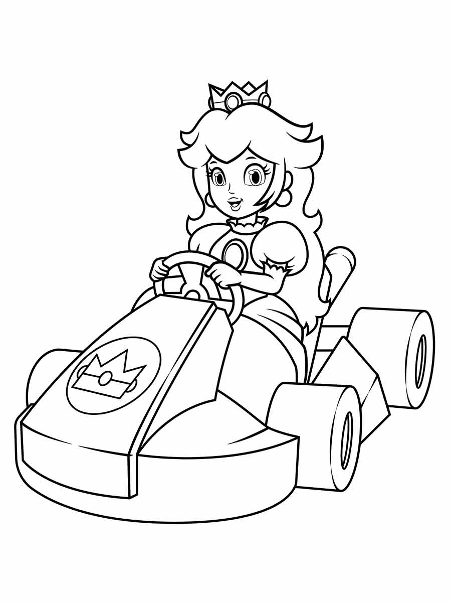 desenho da princess peach car para colorir