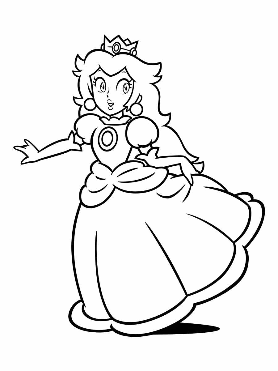 desenho da princess peach para colorir