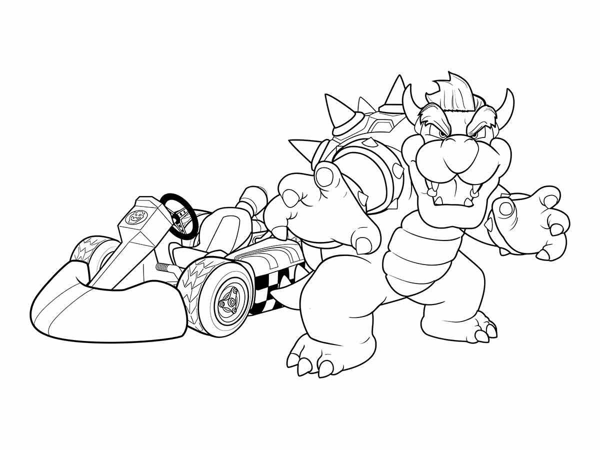 desenho de car bowser para colorir